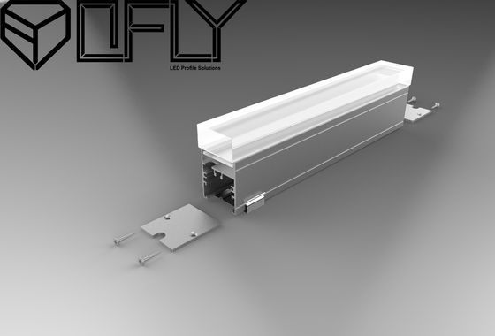 細長い中断されたLEDはLEDの棒状螢光灯による照明のための36*20mmアルミニウムLEDのプロフィールの側面図を描く